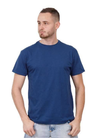 Foto real da Camiseta Regular marinho